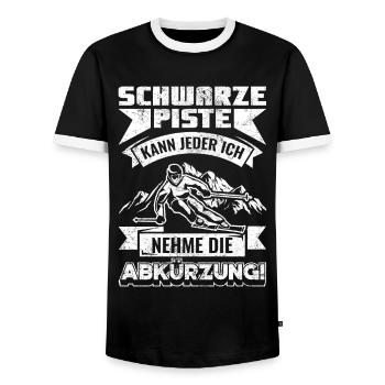Skifahren lustige Skifahrer Sprüche - Männer Kontrast-T-Shirt - Schwarz/Weiß - Vorne - AI Model Female 172 light (172cm) & AI Model Male 178 light (178cm)