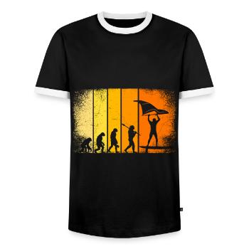 Wing Surfer Wing Foiler Evolution Wing Foil - Männer Kontrast-T-Shirt - Schwarz/Weiß - Vorne - AI Model Female 172 light (172cm) & AI Model Male 178 light (178cm)