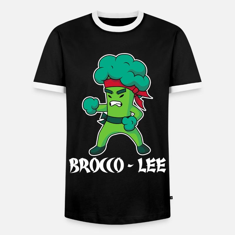 Brocco Lee Broccoli Meme - Men's Ringer Shirt - black/white