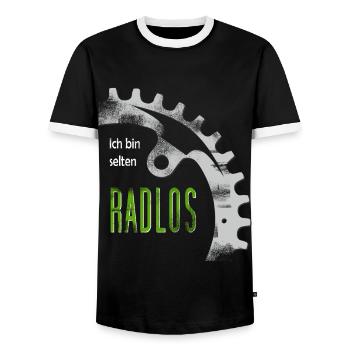 Ich bin selten radlos - Männer Kontrast-T-Shirt - Schwarz/Weiß - Vorne - AI Model Female 172 light (172cm) & AI Model Male 178 light (178cm)