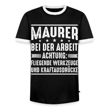 Maurer Spruch - Männer Kontrast-T-Shirt - Schwarz/Weiß - Vorne - AI Model Female 172 light (172cm) & AI Model Male 178 light (178cm)