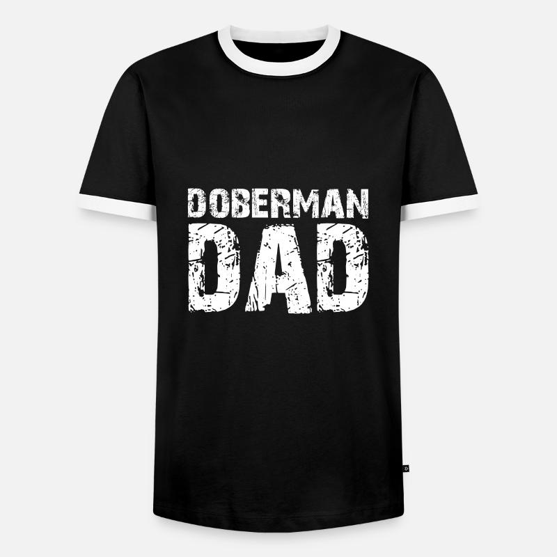 Doberman Dad Dobermann - Männer Kontrast-T-Shirt - Schwarz/Weiß