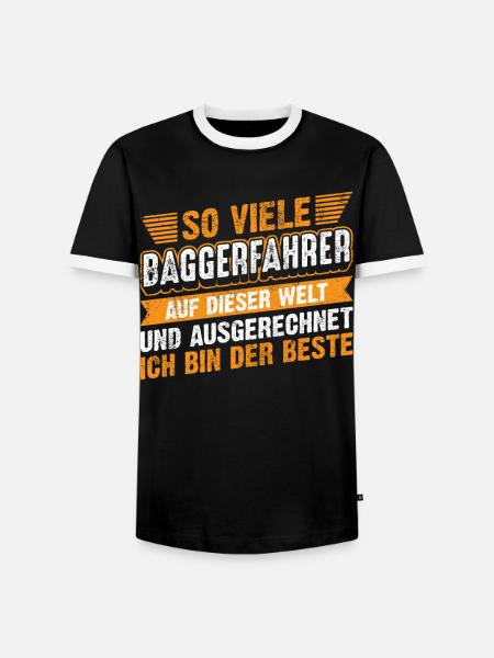 Lustiges Baggerfahrer Spruch Geschenk - Männer Kontrast-T-Shirt - Schwarz/Weiß