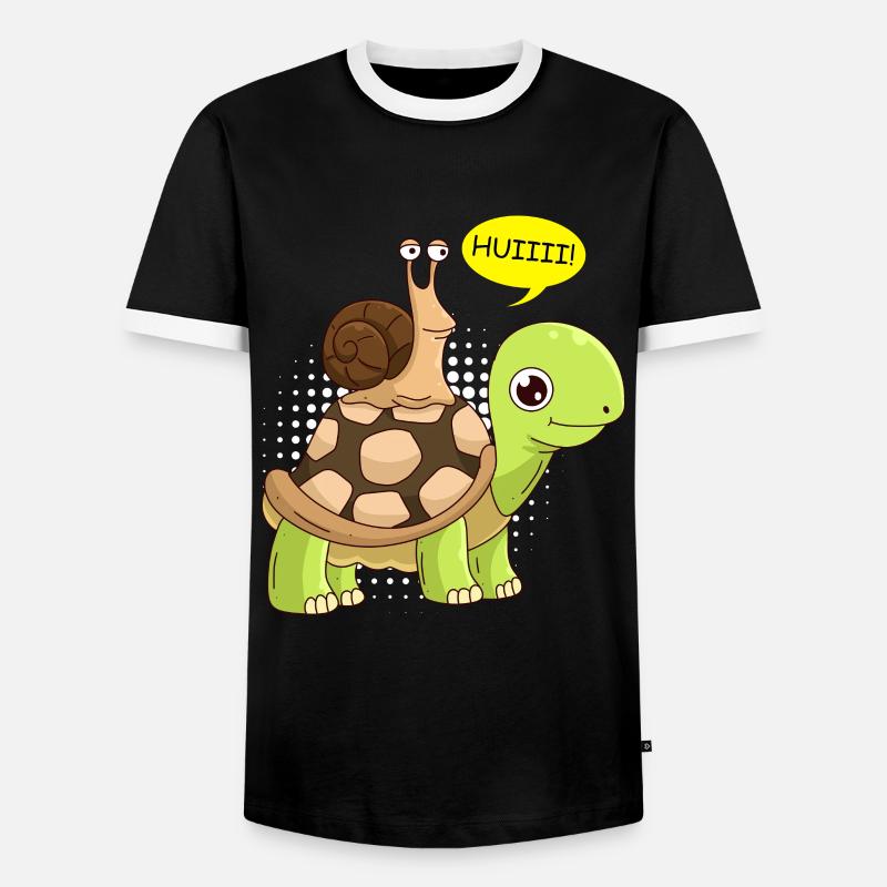 Sarcasm Speed Wheee! Snail - Men's Ringer Shirt - black/white