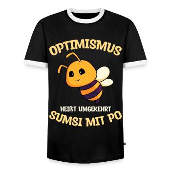 Bienen Imker Sumsi mit Po - Männer Kontrast-T-Shirt - Schwarz/Weiß - Vorne - AI Model Female 172 light (172cm) & AI Model Male 178 light (178cm)