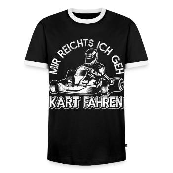 Gokart Go-Kart Rennfahrer Spruch - Männer Kontrast-T-Shirt - Schwarz/Weiß - Vorne - AI Model Female 172 light (172cm) & AI Model Male 178 light (178cm)