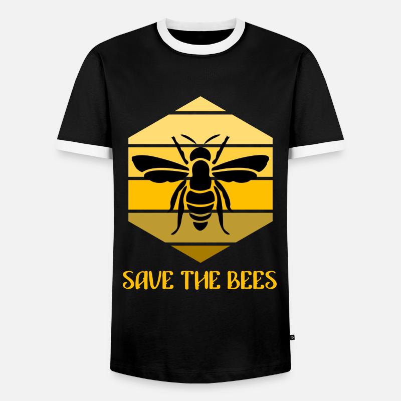 Save the Bees - Men's Ringer Shirt - black/white
