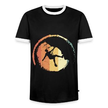 Cadeau d’escalade Escalade Alpinisme Escalade - T-shirt contrasté Homme - noir/blanc - Devant - AI Model Female 172 light (172cm) & AI Model Male 178 light (178cm)