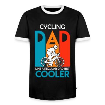 Cycling Dad Cyclist Papa - Men's Ringer Shirt - black/white - Front - AI Model Female 172 light (172cm) & AI Model Male 178 light (178cm)
