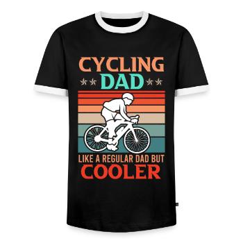 Cycling Dad Fahrradfahrer Papa - Männer Kontrast-T-Shirt - Schwarz/Weiß - Vorne - AI Model Female 172 light (172cm) & AI Model Male 178 light (178cm)
