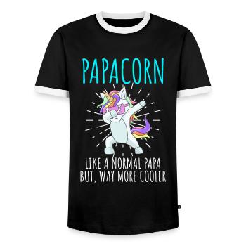Papacorn cool papa et papa - T-shirt contrasté Homme - noir/blanc - Devant - AI Model Female 172 light (172cm) & AI Model Male 178 light (178cm)