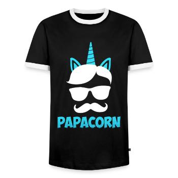 Papacorn Papa - T-shirt contrasté Homme - noir/blanc - Devant - AI Model Female 172 light (172cm) & AI Model Male 178 light (178cm)