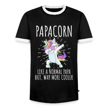 Papacorn cool papa et papa - T-shirt contrasté Homme - noir/blanc - Devant - AI Model Female 172 light (172cm) & AI Model Male 178 light (178cm)