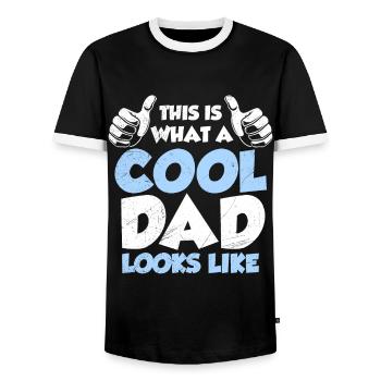 Voici à quoi ressemble un père vraiment cool - T-shirt contrasté Homme - noir/blanc - Devant - AI Model Female 172 light (172cm) & AI Model Male 178 light (178cm)