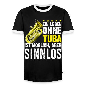Tuba Orchester Spruch - Männer Kontrast-T-Shirt - Schwarz/Weiß - Vorne - AI Model Female 172 light (172cm) & AI Model Male 178 light (178cm)