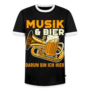Tubist Geschenk Tuba Spieler lustige Geschenkidee - Männer Kontrast-T-Shirt - Schwarz/Weiß - Vorne - AI Model Female 172 light (172cm) & AI Model Male 178 light (178cm)