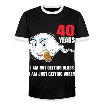 40. Geburtstag Geburtstagsgeschenk 40 Jahre - Männer Kontrast-T-Shirt - Schwarz/Weiß - Vorne - AI Model Female 172 light (172cm) & AI Model Male 178 light (178cm)