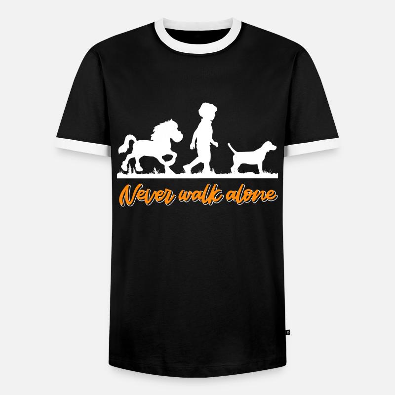 Pferd Hund Reiterin Pferde Mädchen - Männer Kontrast-T-Shirt - Schwarz/Weiß