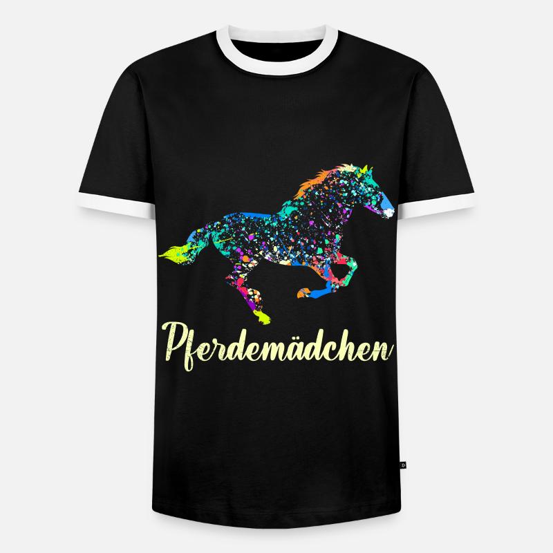 Pferdemädchen Reiterin Pferde Mädchen - Männer Kontrast-T-Shirt - Schwarz/Weiß