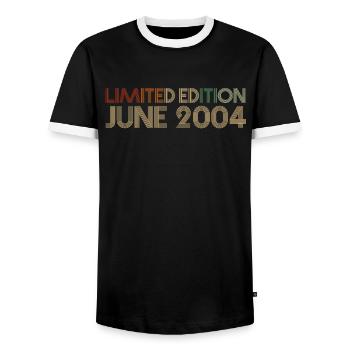 18ème anniversaire Juin millésime 2004 idée cadeau - T-shirt contrasté Homme - noir/blanc - Devant - AI Model Female 172 light (172cm) & AI Model Male 178 light (178cm)