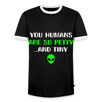 Alien Galaxy Ufo Außerirdische Raumschiff Weltall - Männer Kontrast-T-Shirt - Schwarz/Weiß - Vorne - AI Model Female 172 light (172cm) & AI Model Male 178 light (178cm)
