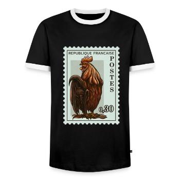 France Flag France Paris Marseille French - Men's Ringer Shirt - black/white - Front - AI Model Female 172 light (172cm) & AI Model Male 178 light (178cm)