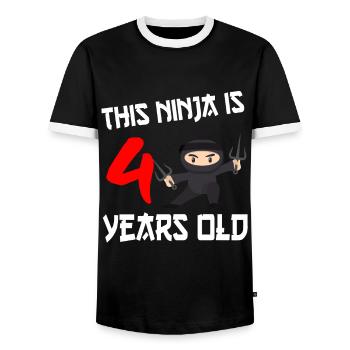 Ninja Ninjutsu Judo Katana Kinder Shuriken Warrior - Männer Kontrast-T-Shirt - Schwarz/Weiß - Vorne - AI Model Female 172 light (172cm) & AI Model Male 178 light (178cm)