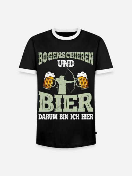 Bogenschießen und Bier Männer - Männer Kontrast-T-Shirt - Schwarz/Weiß
