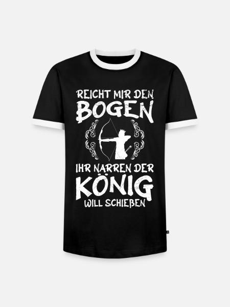 König will Bogenschießen Bogenschütze - Männer Kontrast-T-Shirt - Schwarz/Weiß