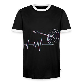 Archery Target Arrow Bow Archer - Men's Ringer Shirt - black/white - Front - AI Model Female 172 light (172cm) & AI Model Male 178 light (178cm)