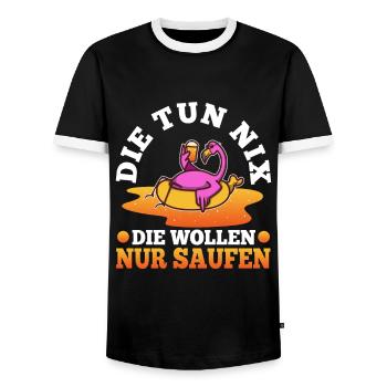 Die tun nix die wollen nur saufen - Männer Kontrast-T-Shirt - Schwarz/Weiß - Vorne - AI Model Female 172 light (172cm) & AI Model Male 178 light (178cm)
