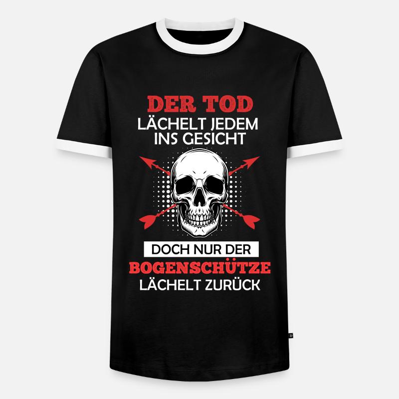 Bogenschütze lächelt Bogenschießen Spruch - Männer Kontrast-T-Shirt - Schwarz/Weiß