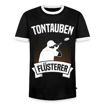 Tontauben Flüsterer - Männer Kontrast-T-Shirt - Schwarz/Weiß - Vorne - AI Model Female 172 light (172cm) & AI Model Male 178 light (178cm)
