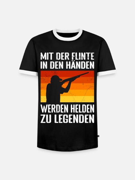 Tontaubenschießen - Männer Kontrast-T-Shirt - Schwarz/Weiß
