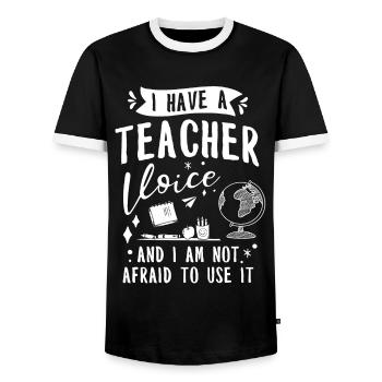 Teacher School Teacher 6th grade Primary school - Men's Ringer Shirt - black/white - Front - AI Model Female 172 light (172cm) & AI Model Male 178 light (178cm)
