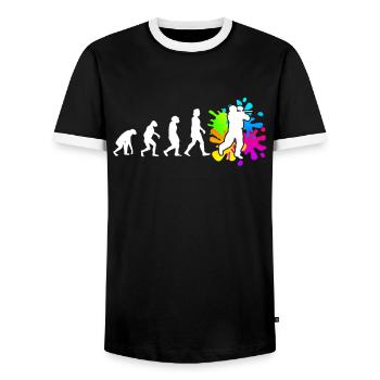Paintball Evolution Paintballer - T-shirt contrasté Homme - noir/blanc - Devant - AI Model Female 172 light (172cm) & AI Model Male 178 light (178cm)