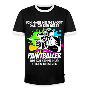Bester Paintballer Paintballspieler Paintball - Männer Kontrast-T-Shirt - Schwarz/Weiß - Vorne - AI Model Female 172 light (172cm) & AI Model Male 178 light (178cm)