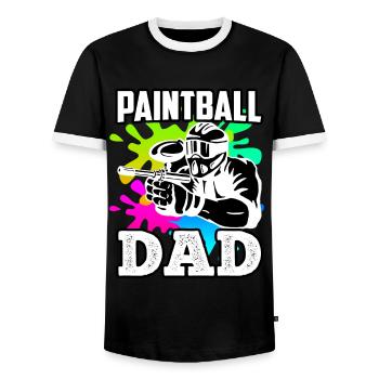 Paintball Papa Paintballer Papa Joueur de Paintball - T-shirt contrasté Homme - noir/blanc - Devant - AI Model Female 172 light (172cm) & AI Model Male 178 light (178cm)