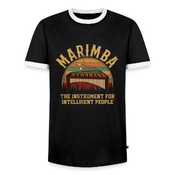 marimba intelligent people, marimba - Männer Kontrast-T-Shirt - Schwarz/Weiß - Vorne - AI Model Female 172 light (172cm) & AI Model Male 178 light (178cm)
