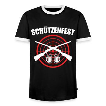 Schützenfest Schützenverein Schützenkönig - Männer Kontrast-T-Shirt - Schwarz/Weiß - Vorne - AI Model Female 172 light (172cm) & AI Model Male 178 light (178cm)