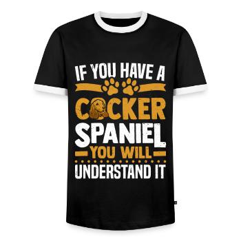 If You Have A Cocker Spaniel You Will Understand - Men's Ringer Shirt - black/white - Front - AI Model Female 172 light (172cm) & AI Model Male 178 light (178cm)