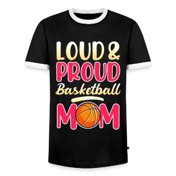 Proud Basketball Mom Basketball Mutter - Männer Kontrast-T-Shirt - Schwarz/Weiß - Vorne - AI Model Female 172 light (172cm) & AI Model Male 178 light (178cm)