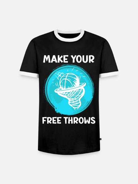 Mach deine Freiwürfe Basketball - Männer Kontrast-T-Shirt - Schwarz/Weiß