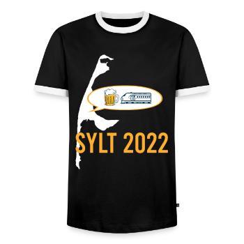 Sylt 2022 Weekend - Fête sur les vacances de la mer du Nord - T-shirt contrasté Homme - noir/blanc - Devant - AI Model Female 172 light (172cm) & AI Model Male 178 light (178cm)