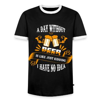 Bier Sprüche Festival Après Ski Party Mallorca - Männer Kontrast-T-Shirt - Schwarz/Weiß - Vorne - AI Model Female 172 light (172cm) & AI Model Male 178 light (178cm)