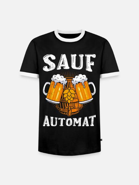 Sauf Automat Biertrinker Bier - Männer Kontrast-T-Shirt - Schwarz/Weiß