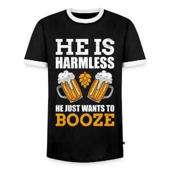 Il ne veut que des buveurs de bière messieurs de bière - T-shirt contrasté Homme - noir/blanc - Devant - AI Model Female 172 light (172cm) & AI Model Male 178 light (178cm)