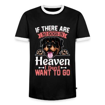 Rottweilers Quand pas de chiens au paradis Drôle - T-shirt contrasté Homme - noir/blanc - Devant - AI Model Female 172 light (172cm) & AI Model Male 178 light (178cm)
