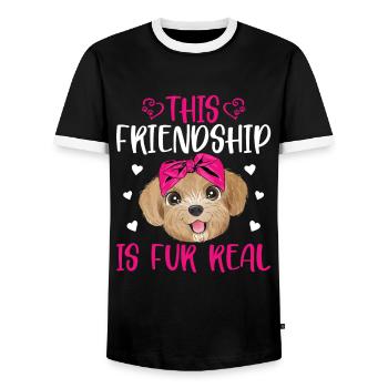 Pudel Freundschaft Ist Pelz Echt Lustig - Männer Kontrast-T-Shirt - Schwarz/Weiß - Vorne - AI Model Female 172 light (172cm) & AI Model Male 178 light (178cm)