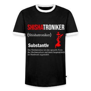 Shisha Tshirt Herren Damen Wasserpfeife Pfeife - Männer Kontrast-T-Shirt - Schwarz/Weiß - Vorne - AI Model Female 172 light (172cm) & AI Model Male 178 light (178cm)